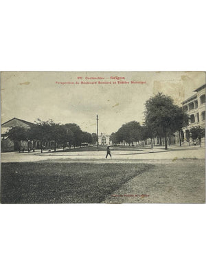 CPA Saïgon – Boulevard Bonnard et Théâtre municipal – Cochinchine, 1912