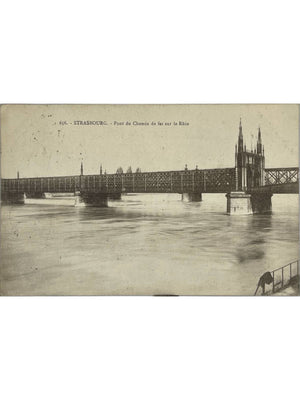 Strasbourg – Pont du chemin de fer sur le Rhin – CPA n° 656, 1919