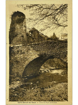 Saint-Benoît-du-Sault (Indre) – Tour et pont Grimoard – CPA