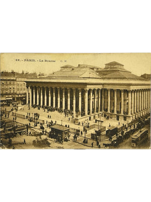 Paris – La Bourse, Palais Brongniart et scène animée – CPA n°49