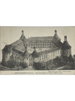 Saint-Fargeau – Vue d'ensemble du château – CPA ancienne n° 21