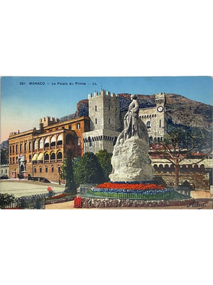 Monaco – Le Palais du Prince et statue monumentale – CPA colorisée n° 281