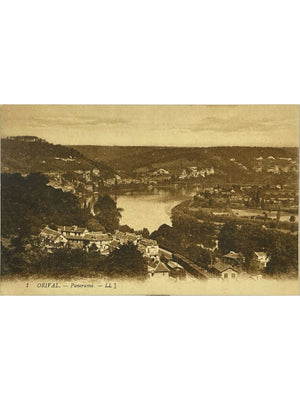 Orival (76) – Panorama et vallée de la Seine – CPA ancienne LL n° 1