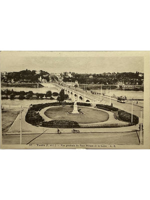 Tours – Pont Wilson, Loire et tramway ancien – CPA n° 37