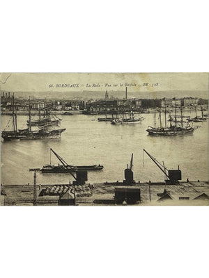 Bordeaux – La Rade, vue sur La Bastide et voiliers – CPA ancienne