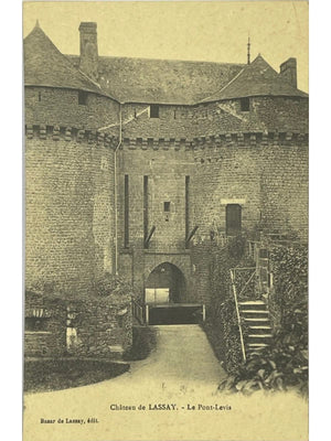 Lassay-les-Châteaux – Château de Lassay et pont-levis – CPA ancienne