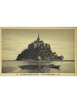 Le Mont-Saint-Michel – Vue côté nord-ouest – Barque – CPA LL n°15