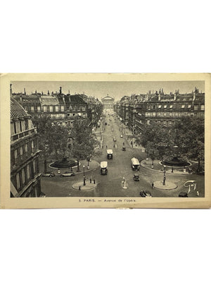 Paris – Avenue de l'Opéra et palais Garnier, circulation automobile – CPA n° 3