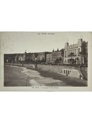 Nice – La plage et les hôtels du front de mer – CPA n°188 vers 1931