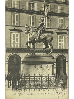 Paris – Statue de Jeanne d'Arc, place des Pyramides – CPA n° 178, 1907