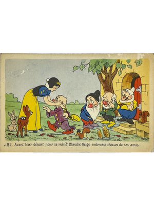 Carte postale – Blanche-Neige et les nains avant la mine – Disney – Carte n° 21