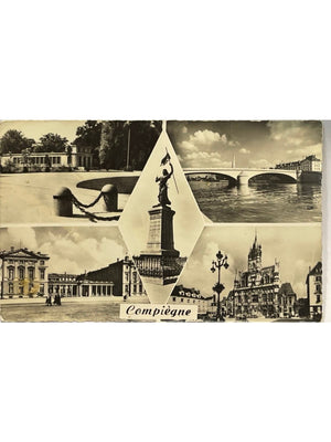 Compiègne – Palais, Hôtel de Ville, Jeanne d'Arc et pont – CPSM multivues