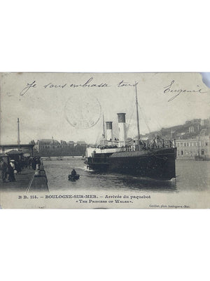 Boulogne-sur-Mer – Arrivée du paquebot The Princess of Wales – CPA n° 114