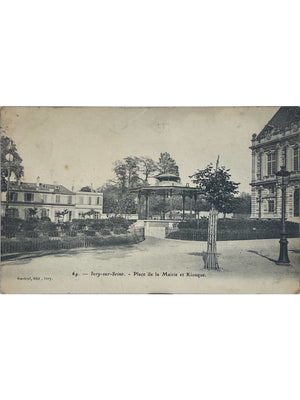 Ivry-sur-Seine – Place de la Mairie et kiosque – CPA 1907