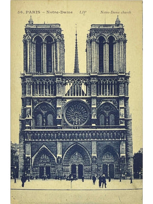 Paris – Cathédrale Notre-Dame et parvis animé – CPA n° 56