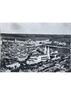 Mâcon – Vue aérienne, église Saint-Pierre et Saône – Combier n°173