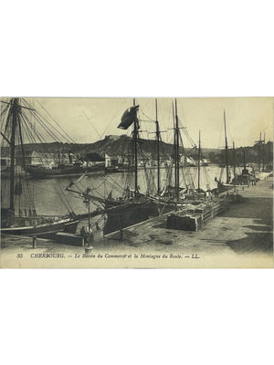 Cherbourg – Bassin du Commerce et montagne du Roule – Voiliers – CPA LL n°35