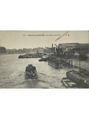 Ivry-sur-Seine – La Seine et le port, installations industrielles – CPA n°72