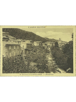 Carte postale – Montferrier (Ariège) – Vue du village et cours d'eau – Carte n° 10