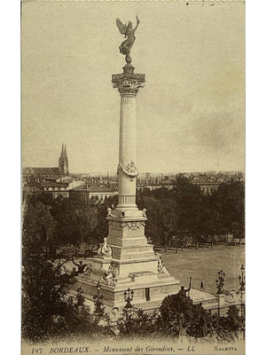 Bordeaux – Monument des Girondins – LL Selecta n°187 – CPA ancienne