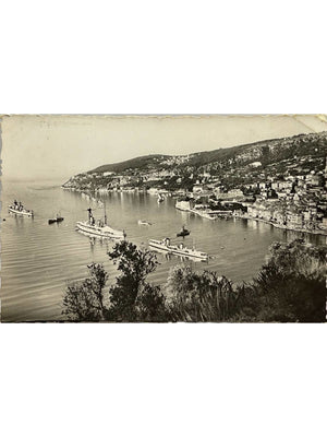 Villefranche-sur-Mer – La rade et l'escadre – Carte postale 1956