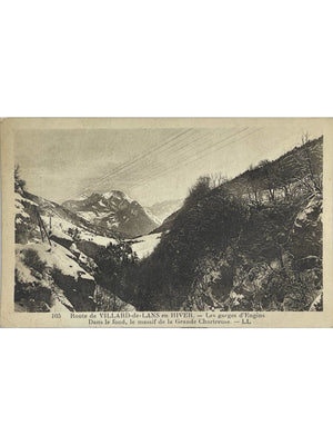 Engins (Isère) – Route de Villard-de-Lans en hiver, gorges – CPA LL n°105