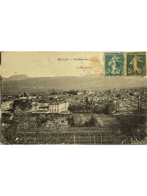 Belley (Ain) – Vue générale et Dent du Chat – CPA ancienne