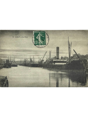 Caen (Calvados) – Le Port, navires et grues – CPA n°72