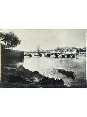 Blois – Pont sur la Loire et église Saint-Nicolas – CPA années 1950