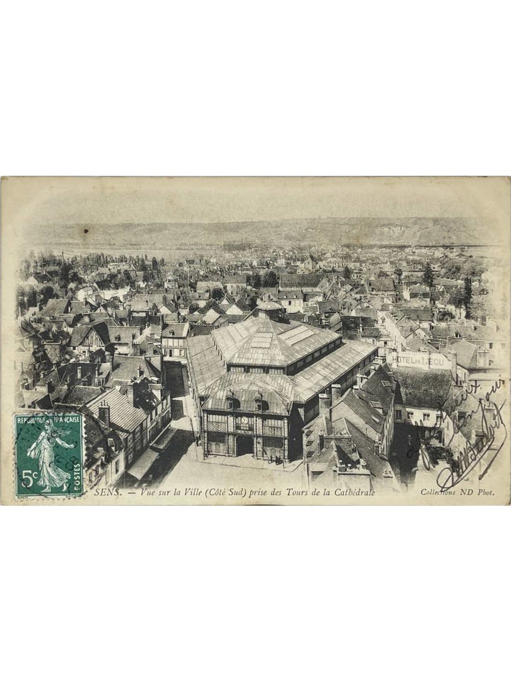 Recto de la carte postale