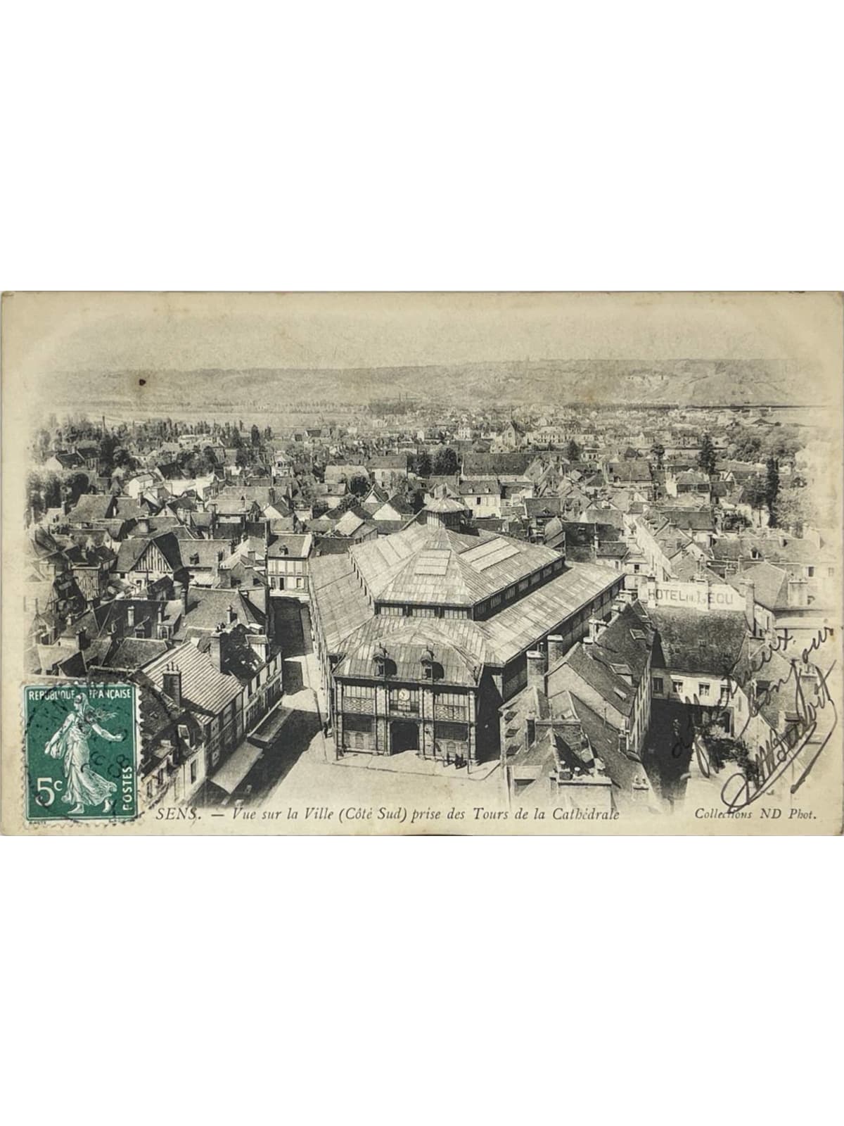 Recto de la carte postale