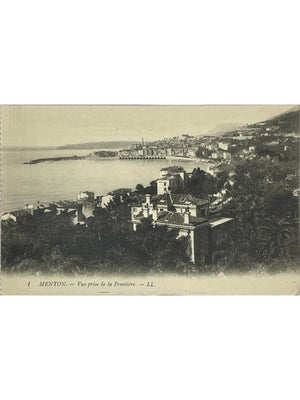 Menton – Vue prise de la frontière et littoral – CPA LL n°1