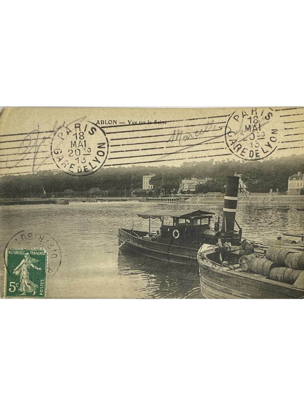 Recto de la carte postale