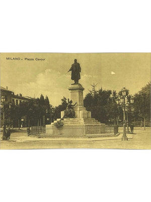 Milan – Piazza Cavour et monument à Cavour – CPA ancienne