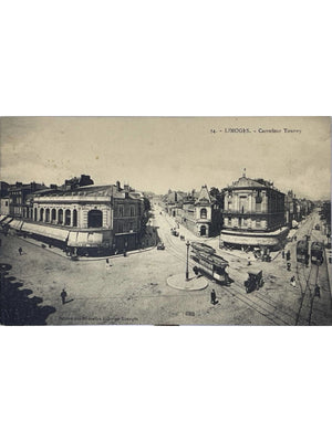 Limoges – Carrefour Tourny avec tramways – CPA n°34, 1911