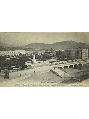 Nice – Jardin public et Pont des Anges, vue de la Jetée – CPA n° 610
