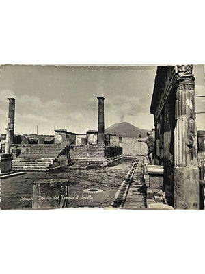 Pompéi – Portique du temple d'Apollon et Vésuve – CPSM