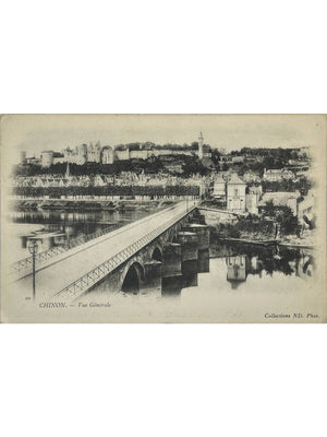 Chinon – Vue générale, pont sur la Vienne et forteresse – CPA n°20