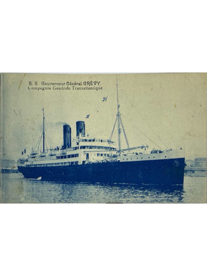 Carte postale – S.S. Gouverneur Général Grévy – Compagnie Générale Transatlantique