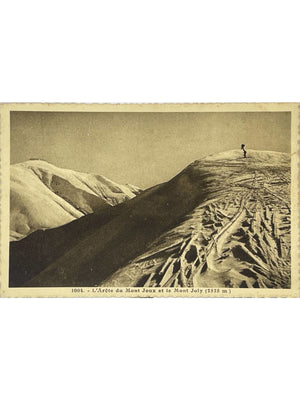 Carte postale – Haute-Savoie – Arête du Mont Joux et Mont Joly sous la neige – L. Morand n° 1004