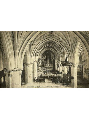 Avesnes-le-Comte (62) – Intérieur de l'église – CPA ancienne