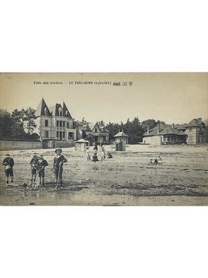Le Pouliguen – Villa des Cerises et enfants sur la plage – CPA