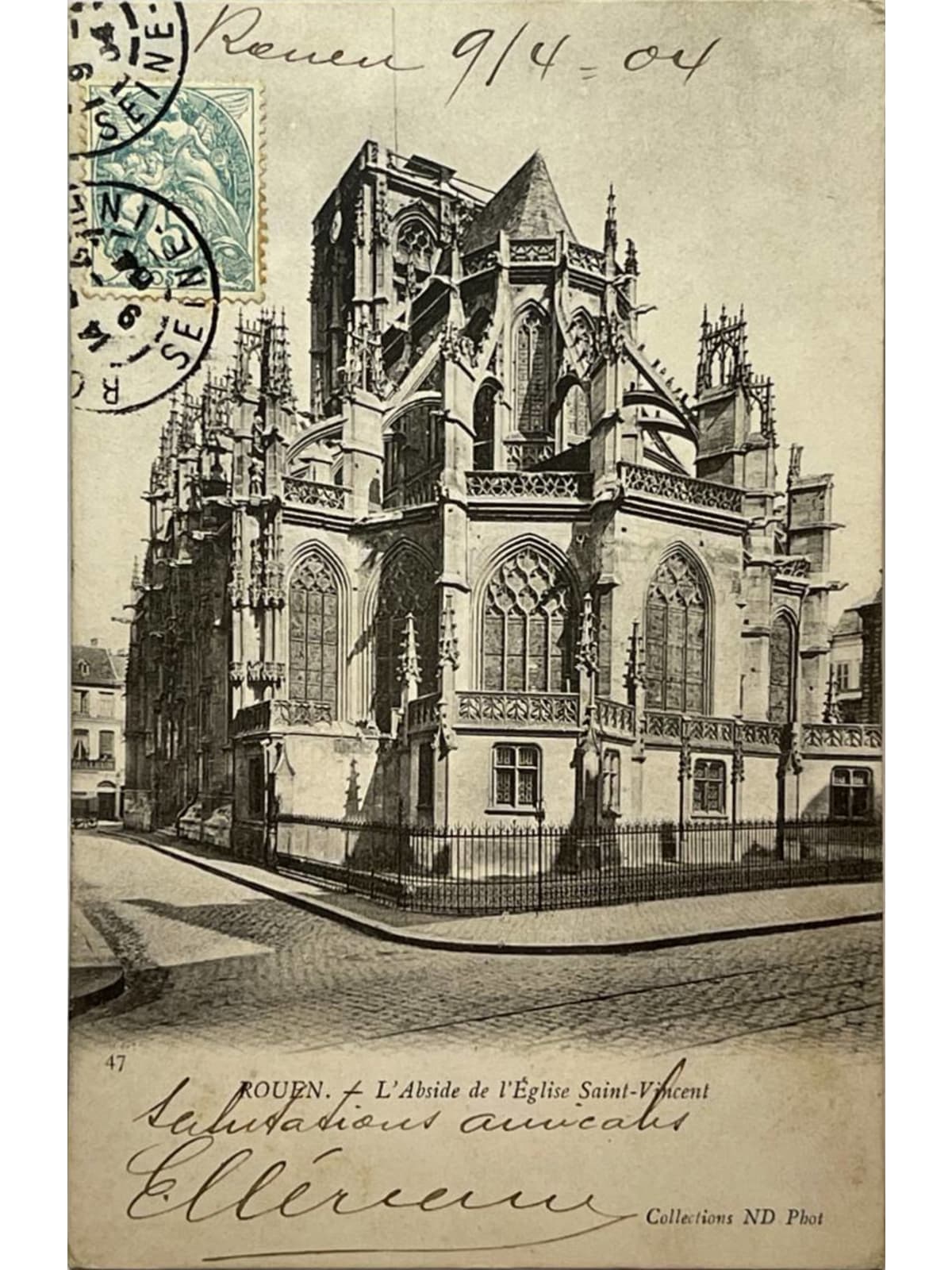 Recto de la carte postale