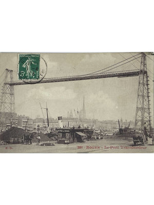Rouen – Pont transbordeur et quais du port – CPA n° 208 E.D.
