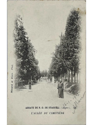 Staouéli (Algérie) – Abbaye Notre-Dame, allée du cimetière – CPA n° 26