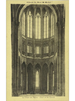 Le Mont-Saint-Michel – Abbaye, chœur de l'église – CPA ancienne