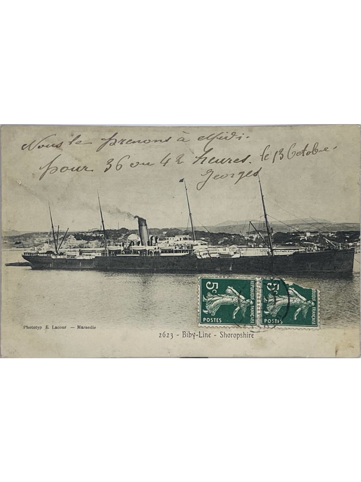 Recto de la carte postale