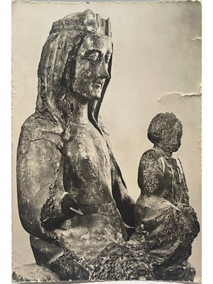 Elne – Musée, Vierge à l'Enfant du XIVe siècle – CPA années 1950