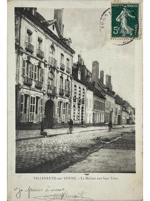 Villeneuve-sur-Yonne (89) – La Maison aux Sept Têtes – CPA ancienne
