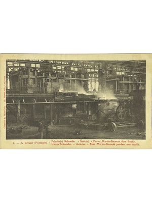 Carte postale – Le Creusot – Usines Schneider, four Martin-Siemens – Carte en espéranto